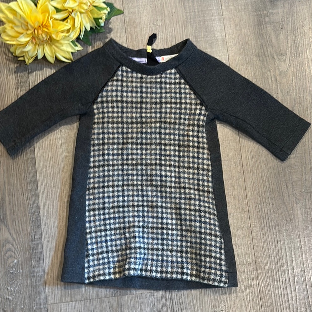 Crewcuts Kids Long Sleeve Checkered Tee - Black and Gray